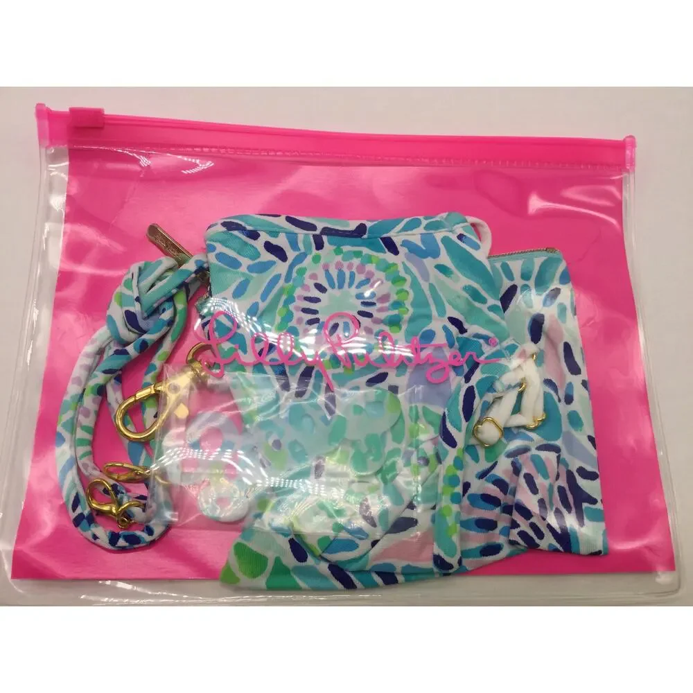 Lilly Pulitzer Face Mask Set with extender and lanyard NIB